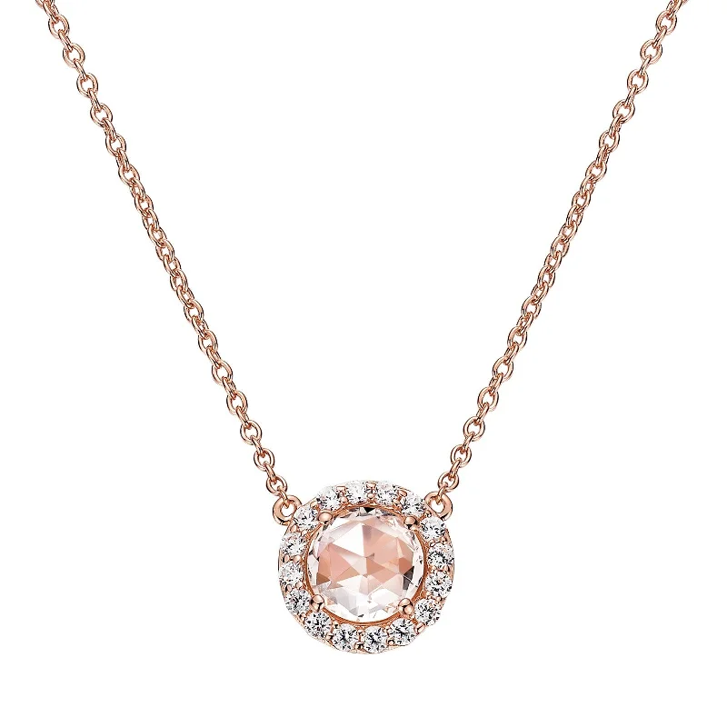 Retro photo necklaces-Lafonn Classic Round Morganite Necklace N0073MGR18