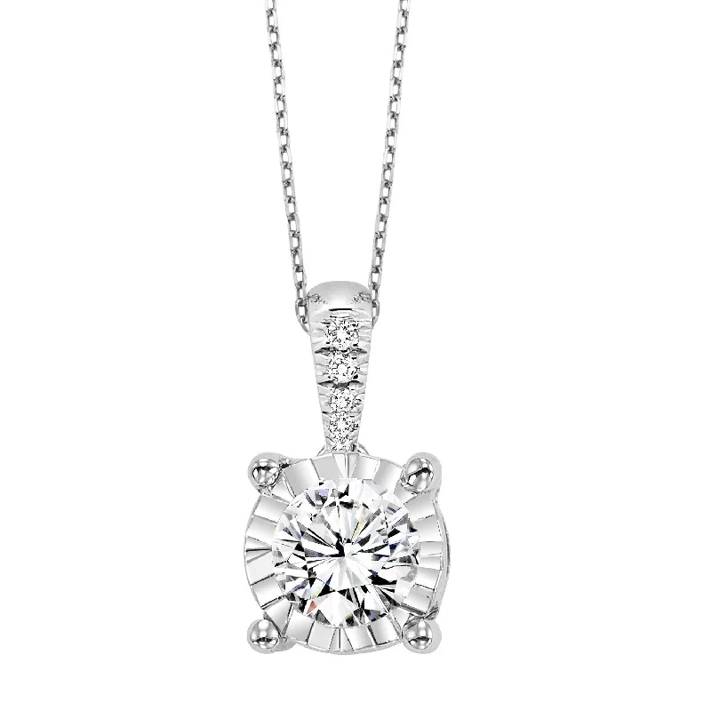 Bright crystal necklaces-True Reflections Illusion Diamond Necklace 1/4 Cttw 14K Gold