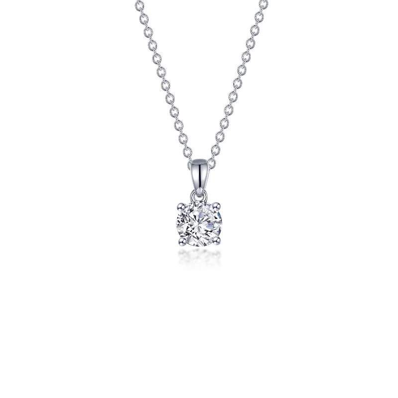 Half crescent necklaces-Lafonn Classic Round Diamond Necklace N0303CLP20