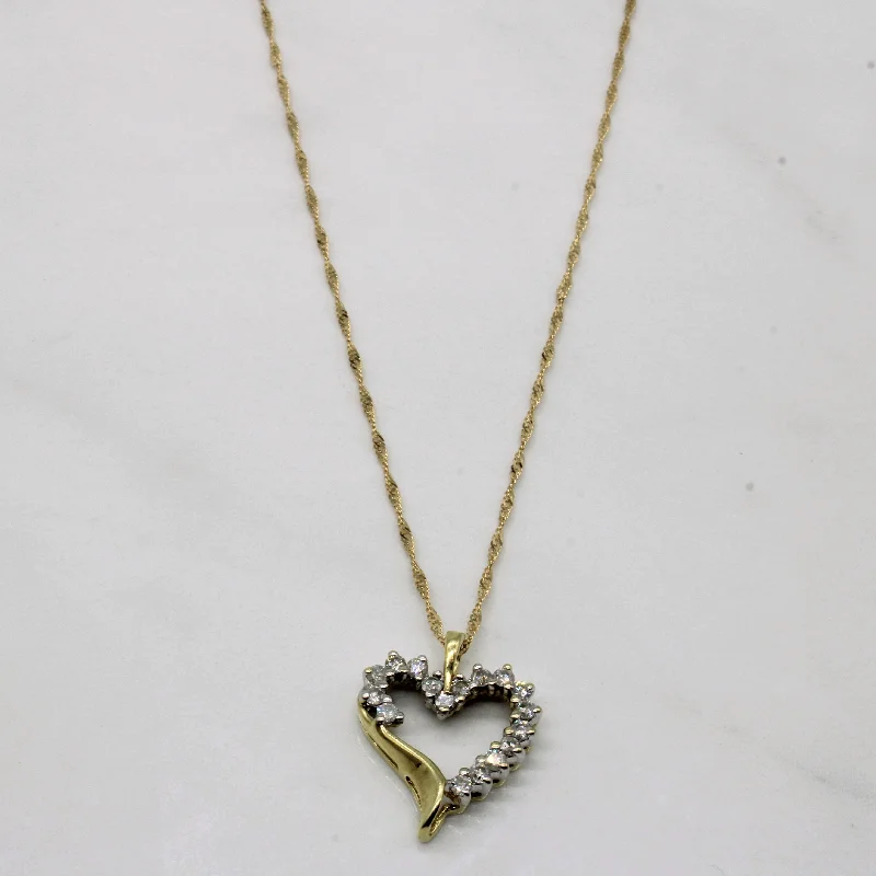 Celestial sign necklaces-Diamond Heart Pendant & Necklace | 0.34ctw | 20" |