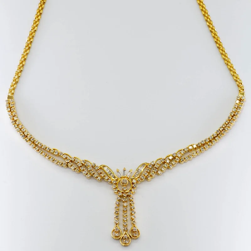 Layered metal necklaces-Multi-Diamond Necklace | 4.52ctw | 14"|