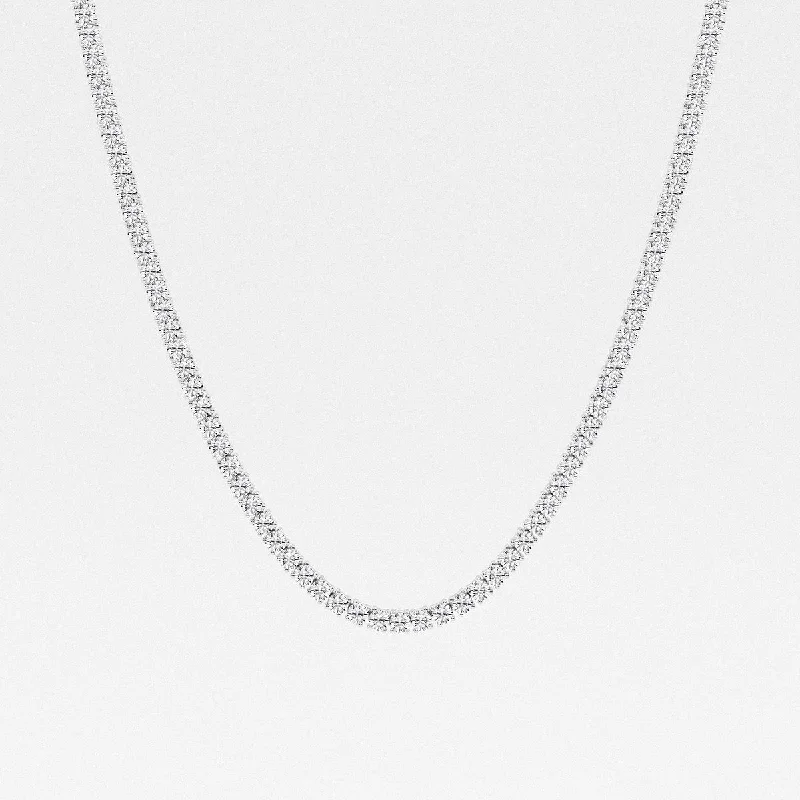 Swirl shape necklaces-15 ctw Round Lab Grown Diamond Four-Prong Tennis Fashion Necklace