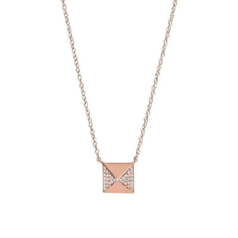 Fine cord necklaces-Diamond Pyramid Necklace