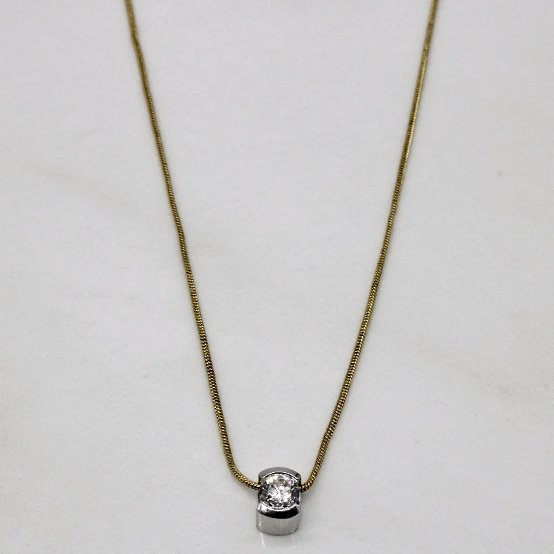 Knotted link necklaces-Solitaire Diamond Pendant Necklace | 0.21ct | 17" |