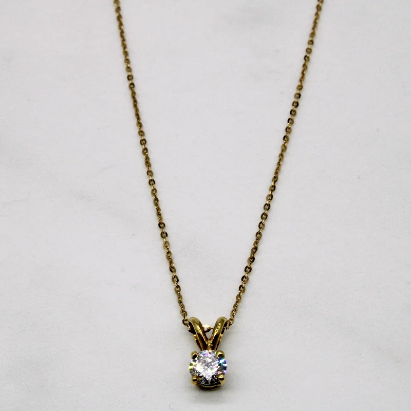 Vivid druzy necklaces-Solitaire Diamond Pendant Necklace | 0.50ct | 20" |