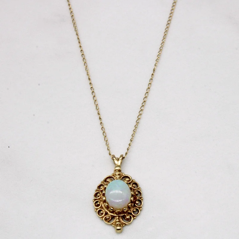 Hovering gem necklaces-Opal Pendant Necklace | 0.50ct | 20" |