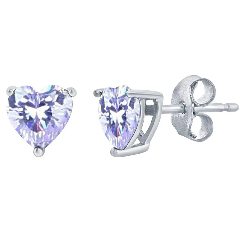 Peace eye earrings-Classic Women's Earrings - SS Light Amethyst "June" Heart Perciosa Crystal | D-8422