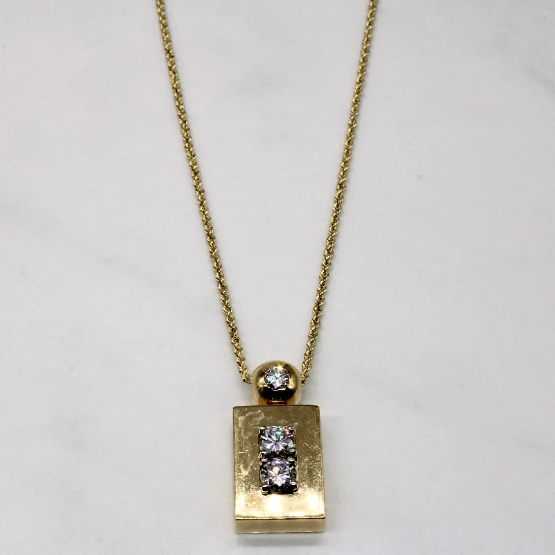 Fine cord necklaces-Three Stone Diamond Necklace | 1.05ctw | 16" |