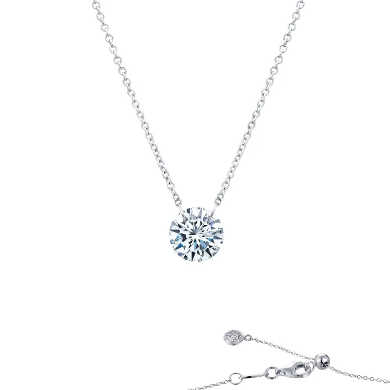 Raw braid necklaces-Lafonn Lassaire In Motion Round Diamond Necklace N0076CLP18