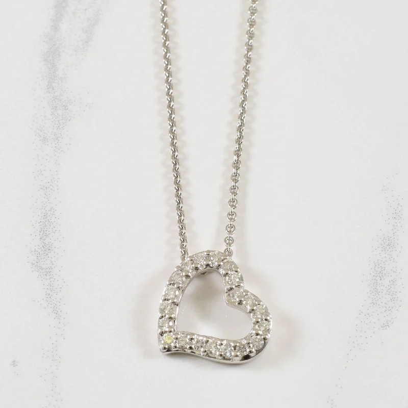 Rope braid necklaces-Diamond Heart Necklace | 0.25ctw | 20" |