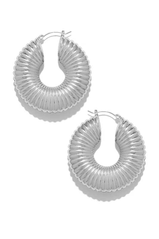 Peace eye earrings-Samara Statement Hoop Earring - Silver