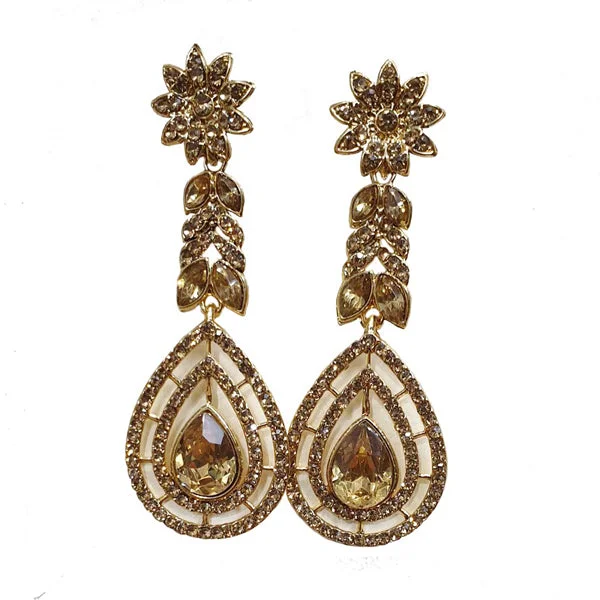 Wave design earrings-Traditional Marriage Party Bridal Earring Bold Large and Heavy Eye Catching