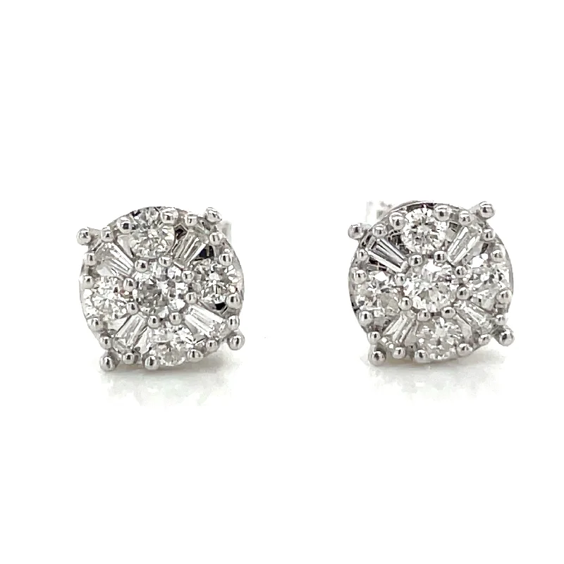 Old clip earrings-9ct White Gold 0.45ct Earth Grown Diamond Stud Earrings