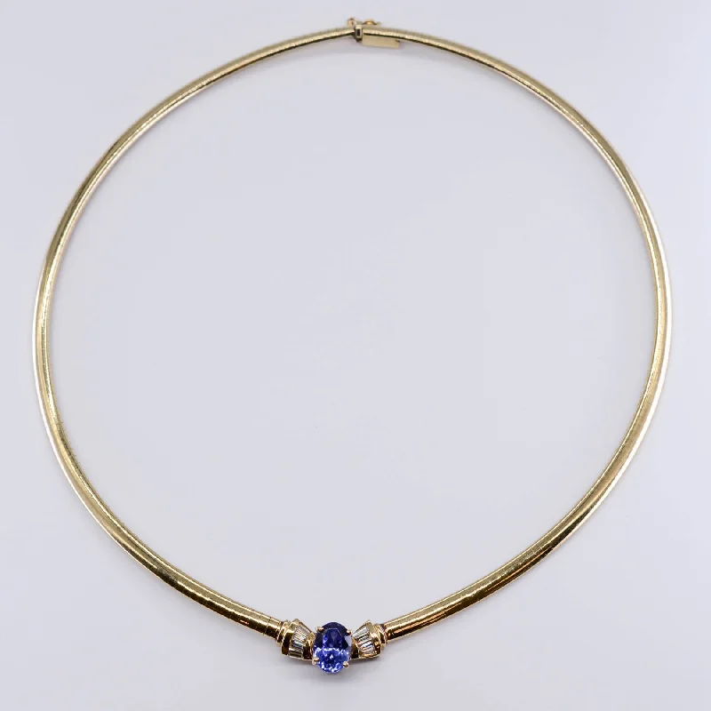 Cord tassel necklaces-Tanzanite and Diamond Cocktail Necklace | 2.65ct, 0.16 ctw | 16.25"