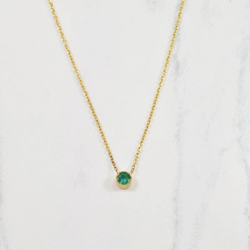 Grand diamond necklaces-Solitaire Emerald Necklaces | 0.14ct | 16" |