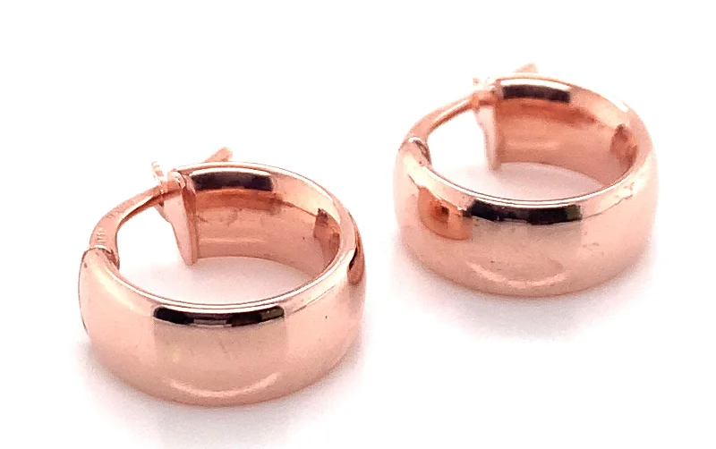 Quirky pair earrings-9ct Rose Gold Creole Hoop Earring.