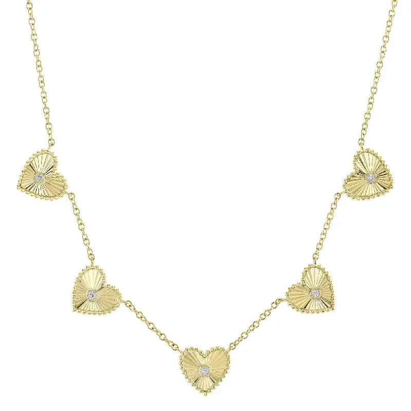 Quirky bead necklaces-0.09CT DIAMOND BEZEL HEART NECKLACE