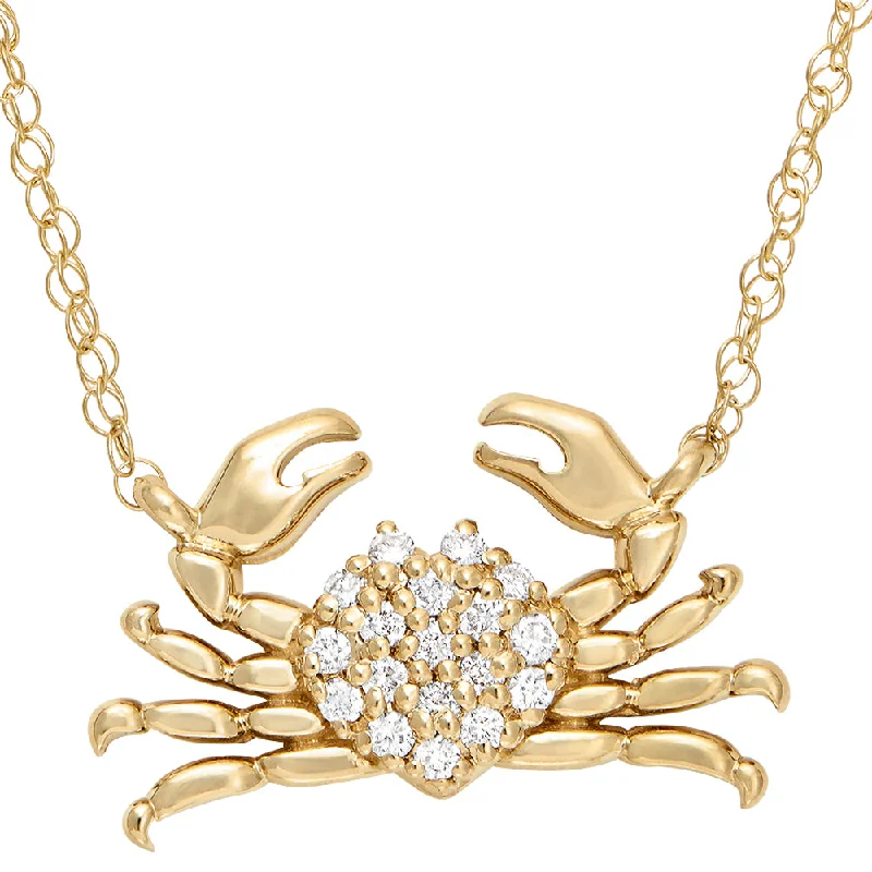 Fine silk necklaces-Crab Diamond Necklace