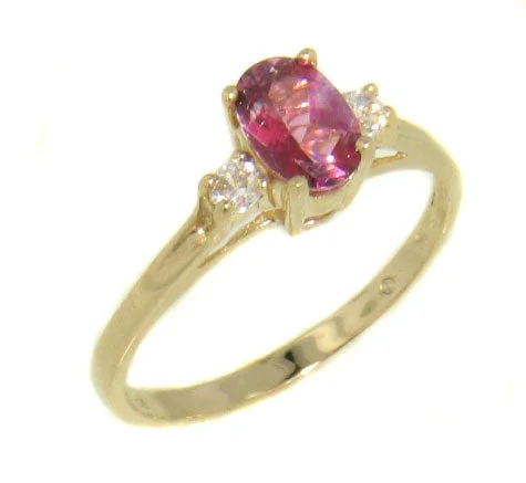 Pink Mystic Rose Topaz and 10K Yellow Gold Ring Size 7