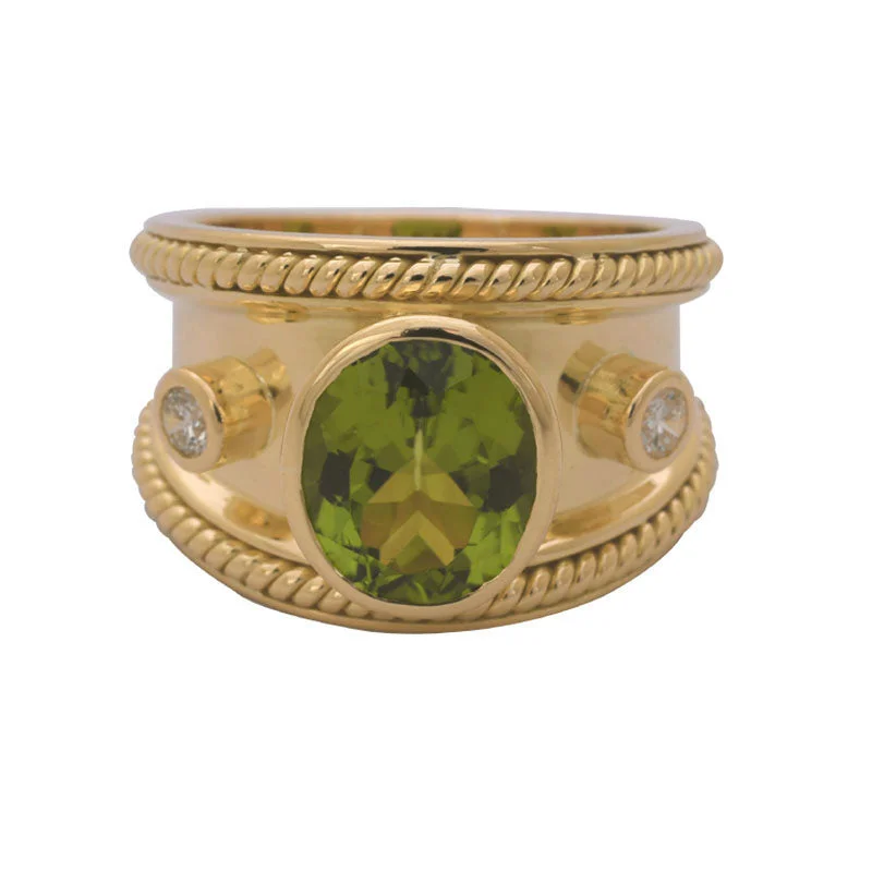 RING- PERIDOT AND DIAMOND