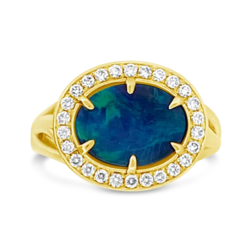 Lightning Ridge Black Opal Ring