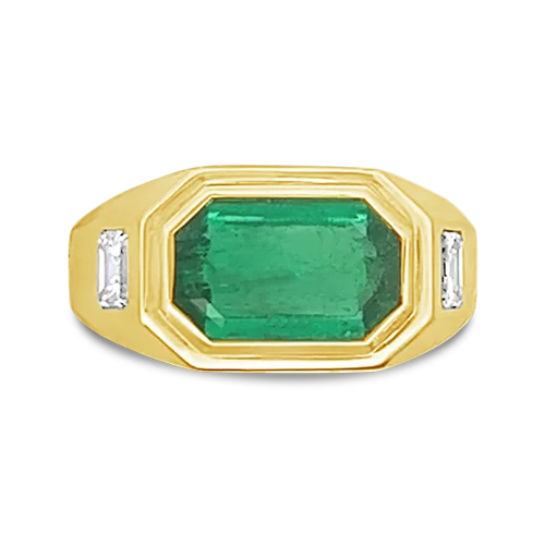 Emerald & Diamond Estate Ring