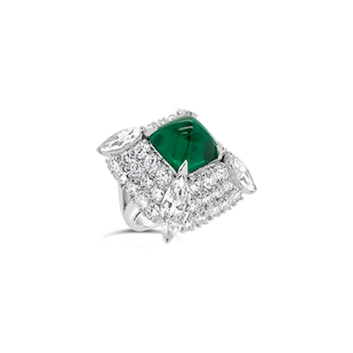 Emerald & Diamond Estate Ring