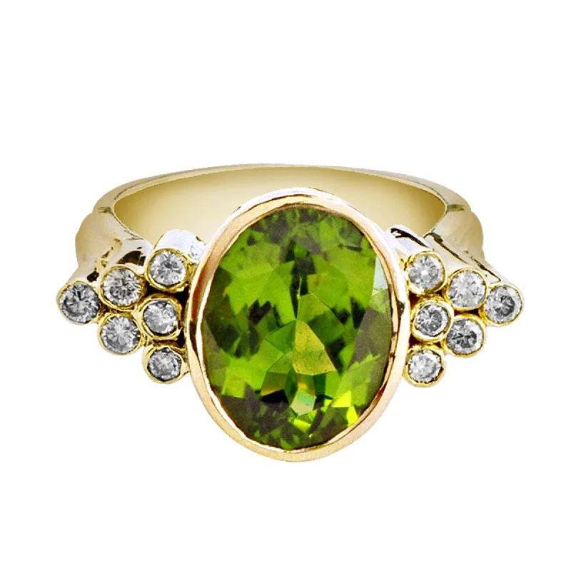 Ring-Peridot and Diamond