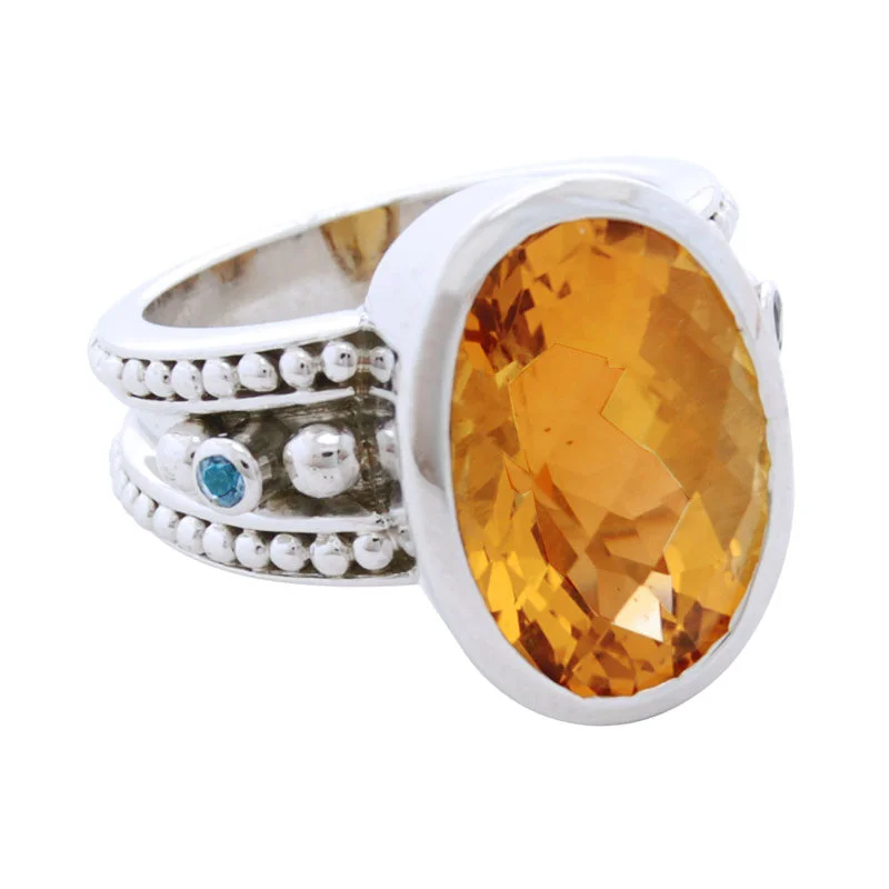 Ring-Citrine and Aquamarine