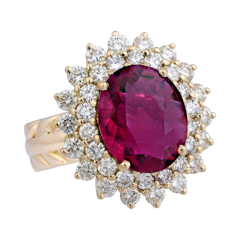 Ring-Rubellite and Diamond