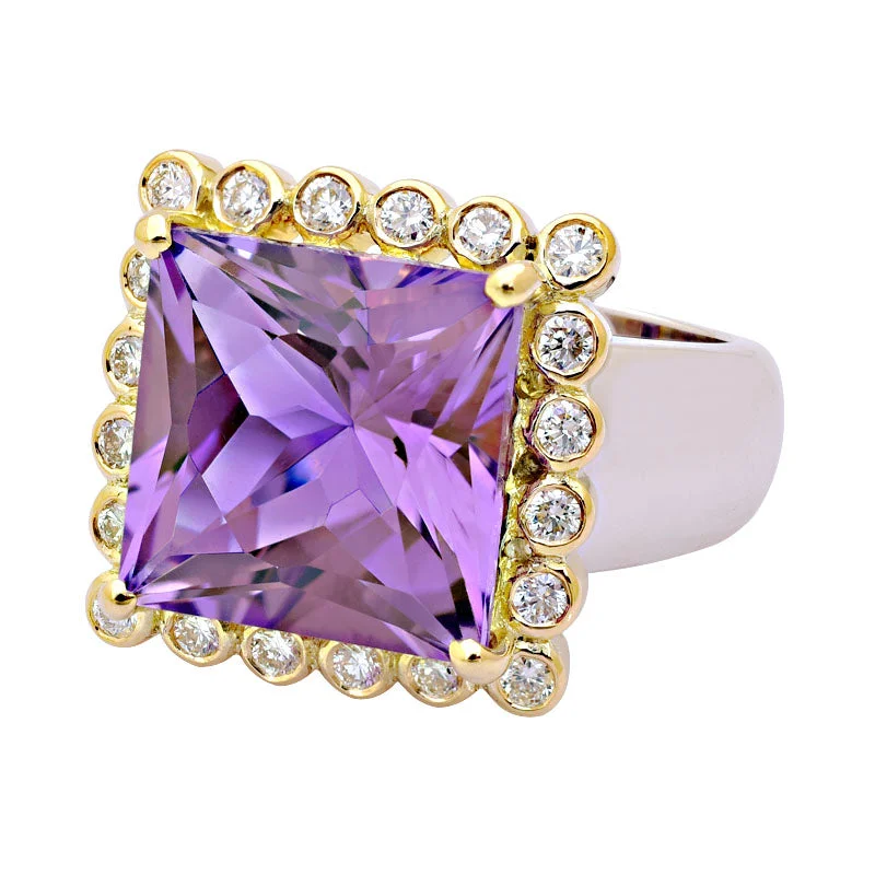 Ring-Amethyst and Diamond