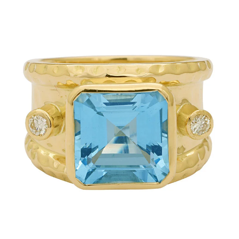 Ring-Aquamarine and Diamond