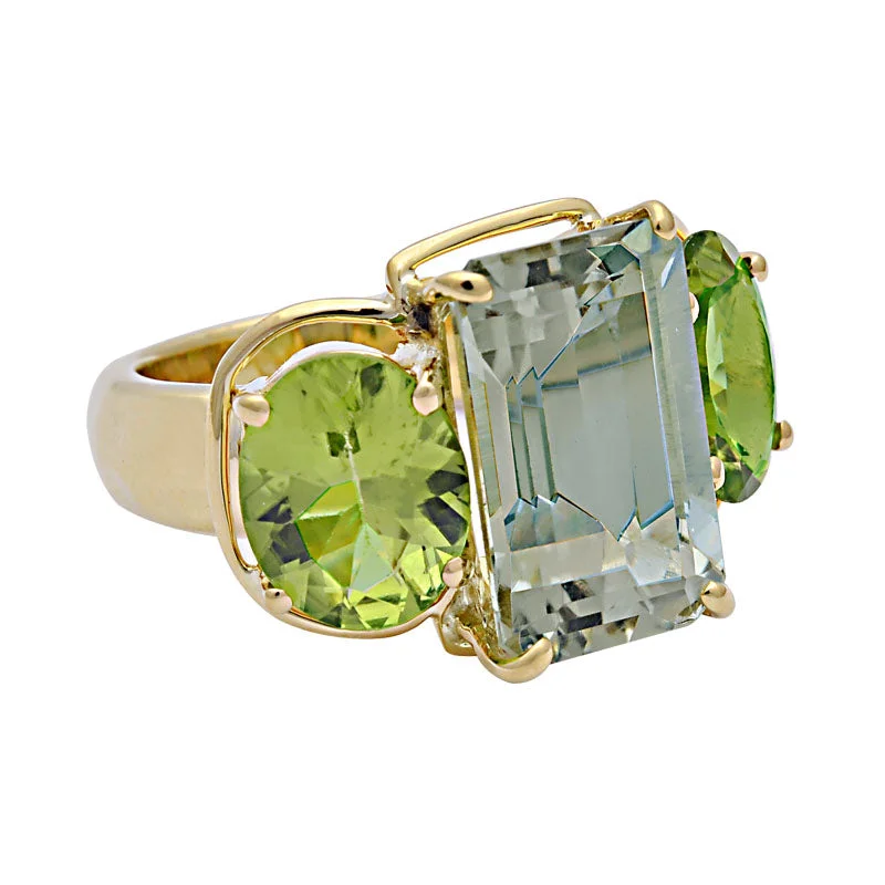 Ring-Green Quartz and Peridot