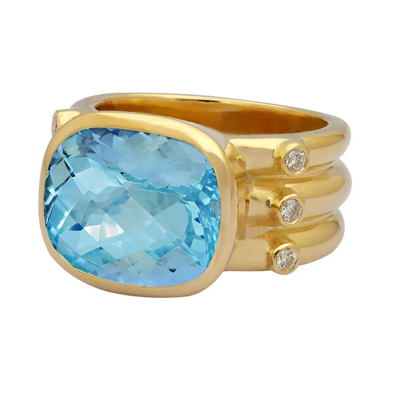 Ring-Aquamarine and Diamond