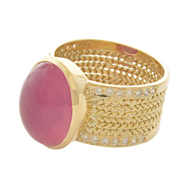 Ring-Rubellite and Diamond