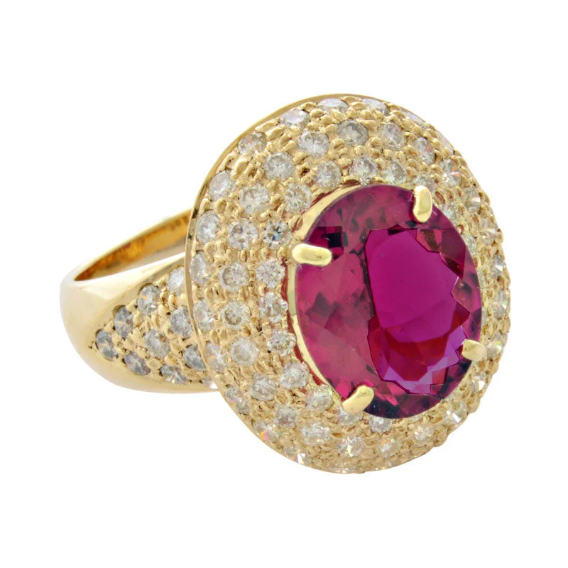 Ring-Rubellite and Diamond