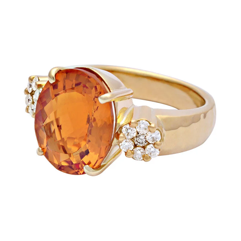 Ring-Citrine and Diamond