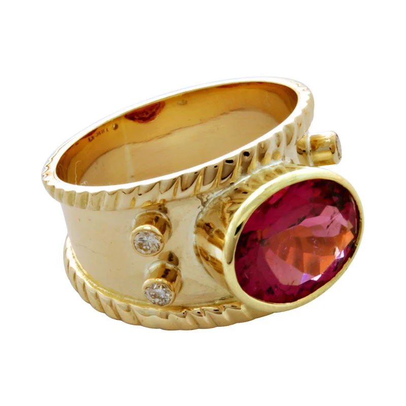 Ring-Rubellite and Diamond