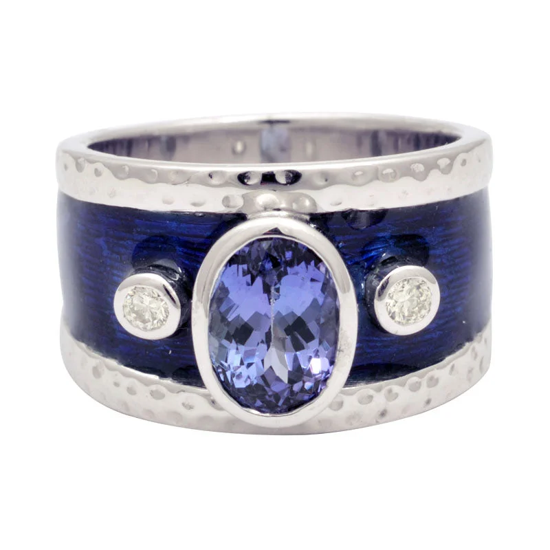 Ring-Tanzanite and Diamond (Enamel)