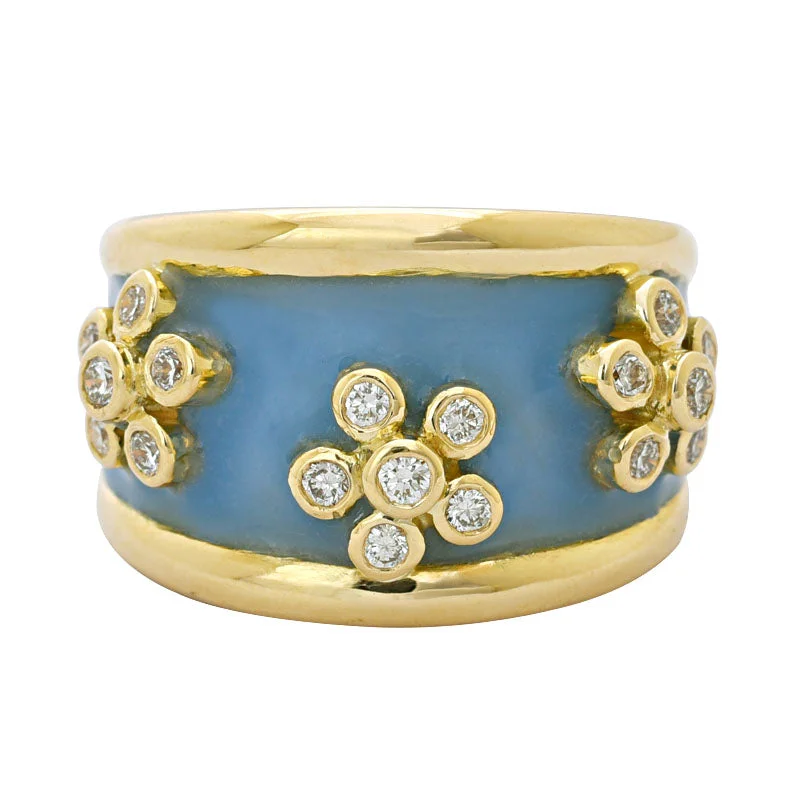 Ring-Diamond (Enamel) in 18K Gold