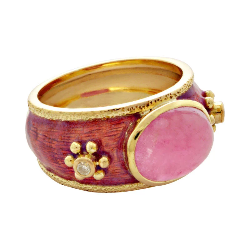 Ring-Rubellite and Diamond (Enamel)