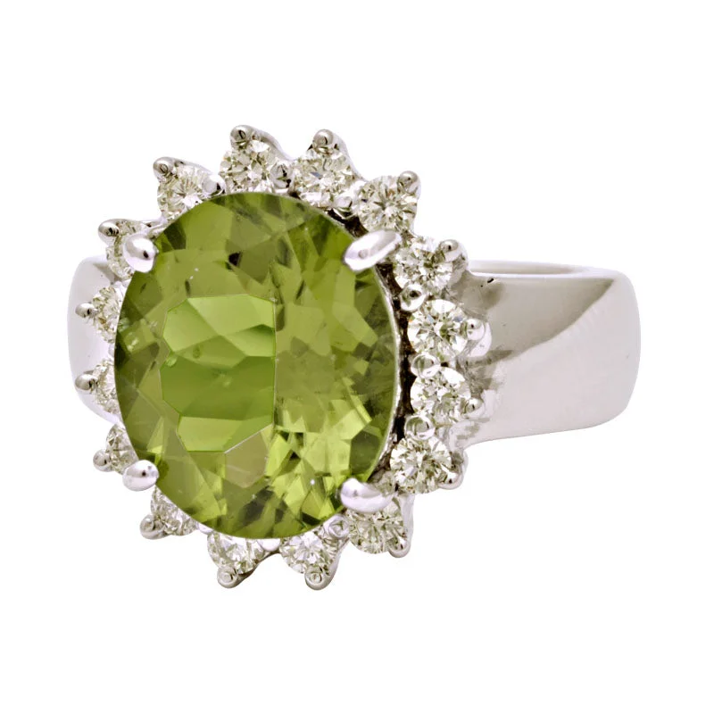 Ring-Peridot and Diamond