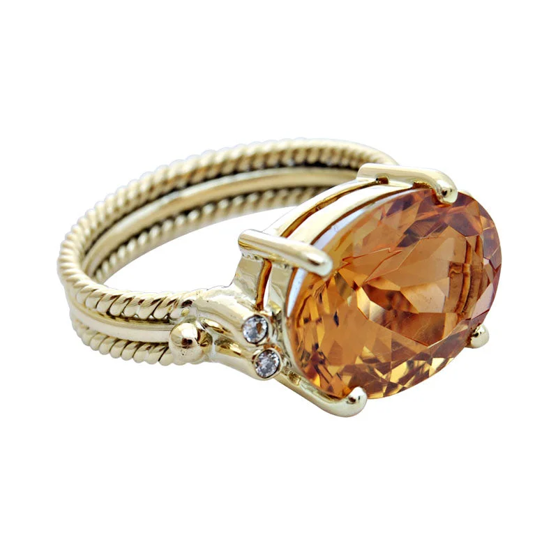 Ring-Citrine and Diamond