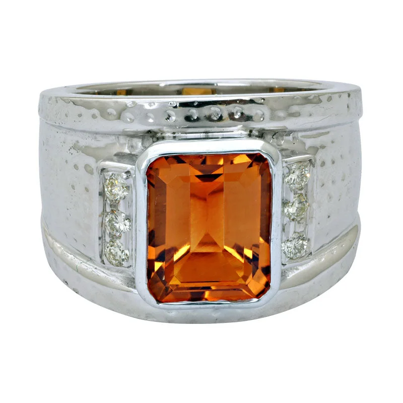 Ring-Citrine and Diamond