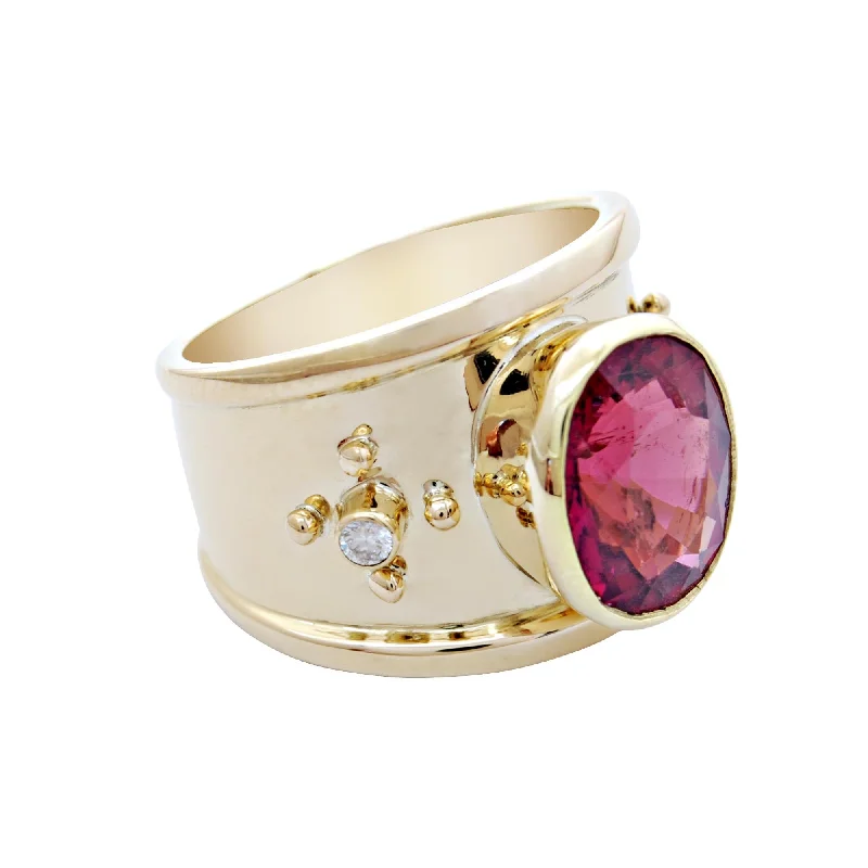 Ring-Rubellite and Diamond