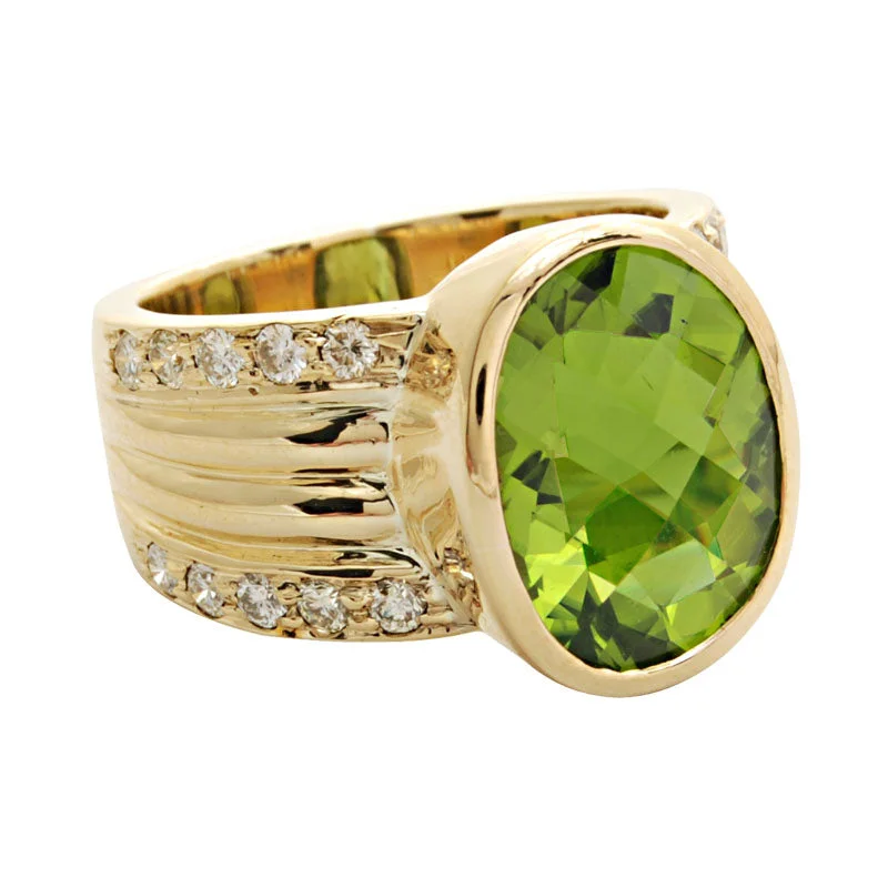 Ring-Peridot and Diamond