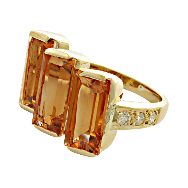 Ring-Citrine and Diamond