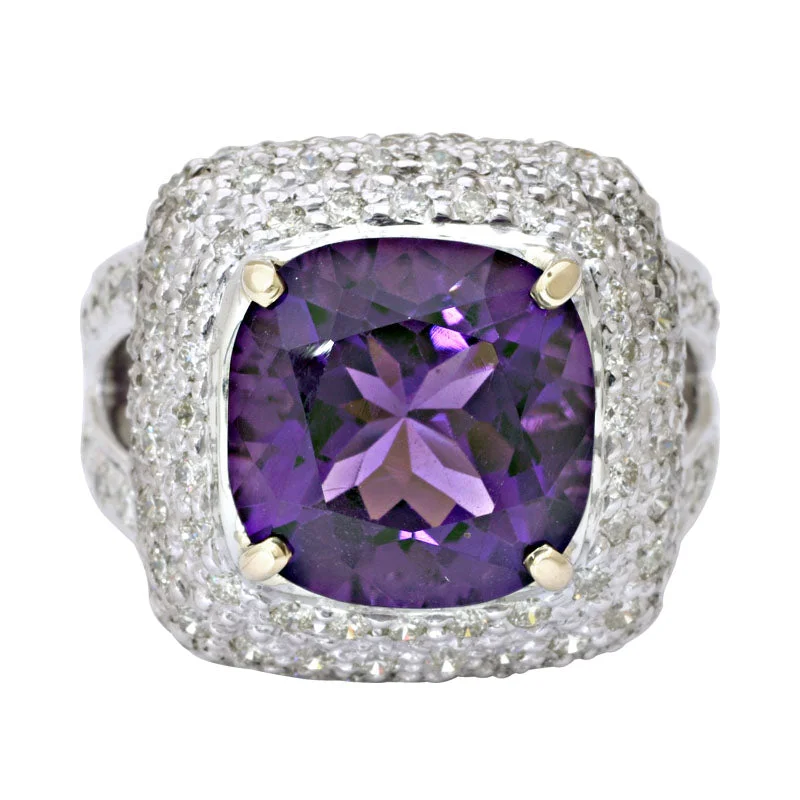 Ring-Amethyst and Diamond