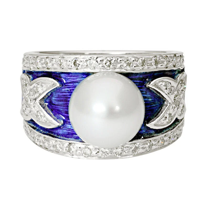 Ring-South Sea Pearl and Diamond (Enamel)