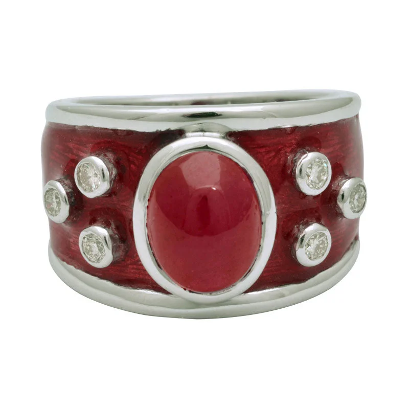 Ring-Ruby and Diamond (Enamel)